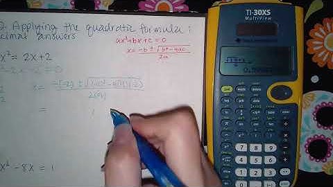 7.2 Applying the quadratic formula Decimal answers