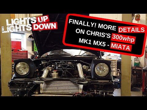 Chris's 300 wheel BHP MX5 and staff working on their own cars again!!