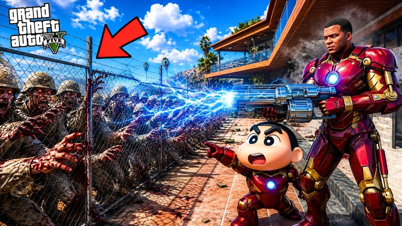 GTA 5 : Franklin & Shinchan Upgrade Ironman Suit To Destroy Military Zombies!| GTA 5 Bangla Gameplay