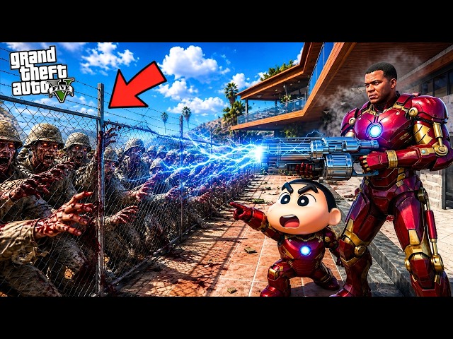 GTA 5 : Franklin & Shinchan Upgrade Ironman Suit To Destroy Military Zombies!| GTA 5 Bangla Gameplay