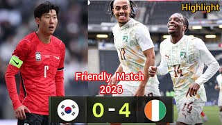 Highlight South Korea Vs Ivory Coast || All Goals Friendly Match 2026 !! #football 