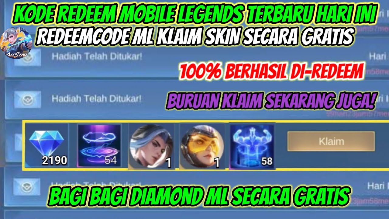 3 KODE REDEEM ML TERBARU | KODE REDEEM MOBILE LEGENDS HARI INI UPDATE ...