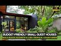Budget-Friendly L Shape Small Guest Houses with Bold Black Accents & Lush Tropical Courtyards