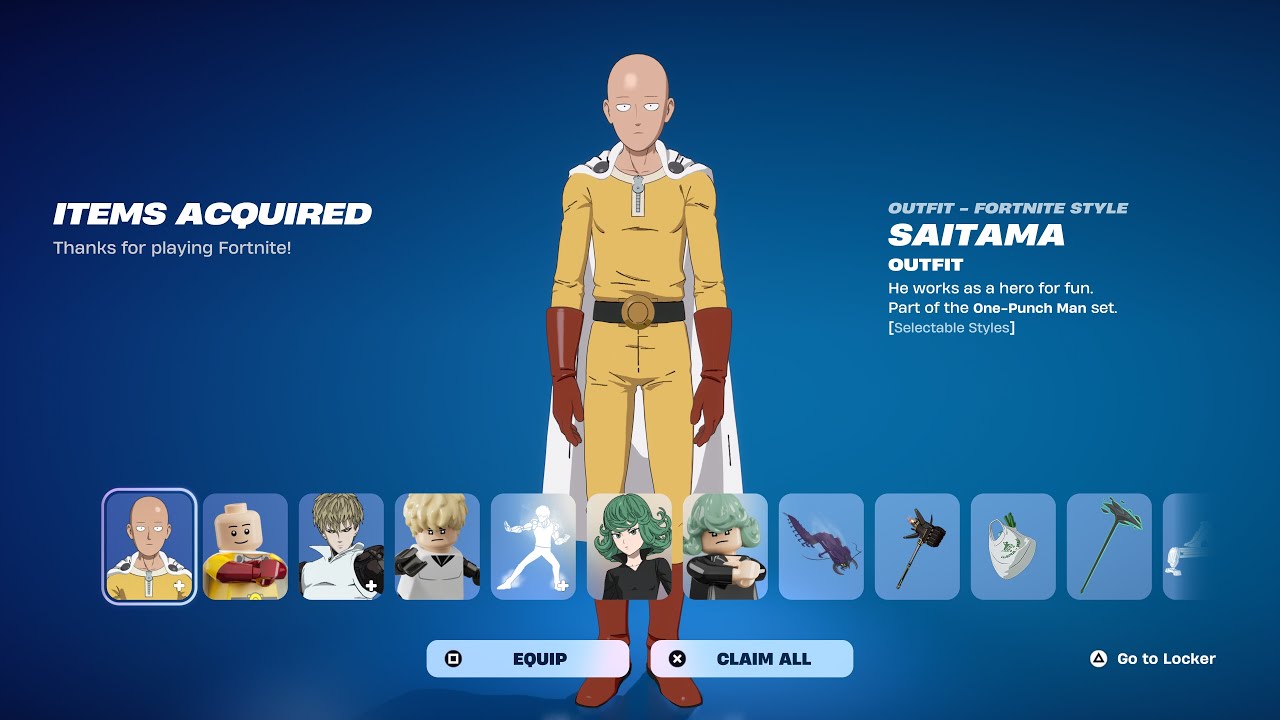 HOW TO GET ONE PUNCH MAN SAITAMA SKIN IN FORTNITE YouTube 