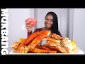 GIANT KING CRAB + SEAFOOD BOIL MUKBANG + FIXINGS | no STORYTIME