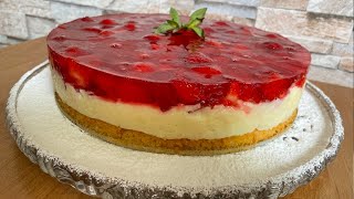 Быстрый клубничный пирог с ванильным пудингом | Быстрая и вкусная выпечка