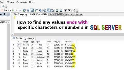 Select like query SQL- Find any values ends with specific characters or numbers in SQL Server