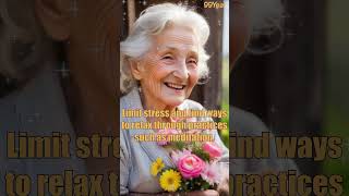 Longevity 99year manage your stress motivation old woman