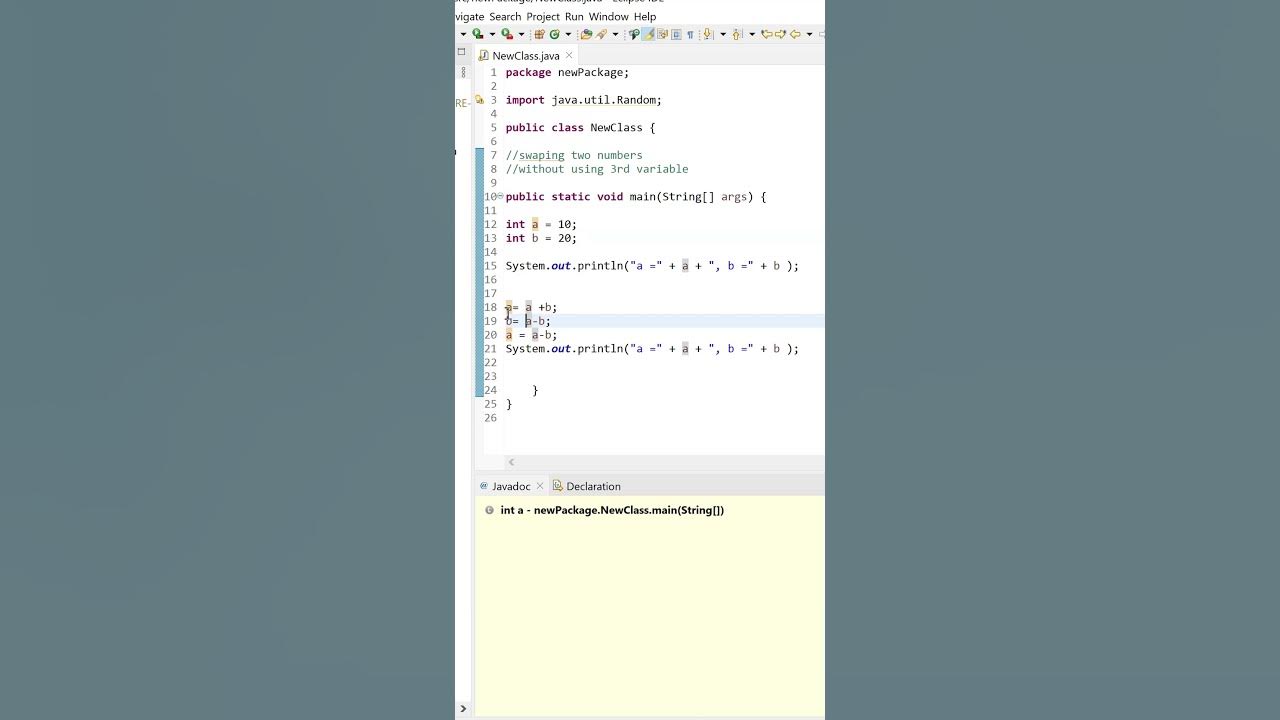 swapping two numbers without using third variable #youtubeshorts # ...