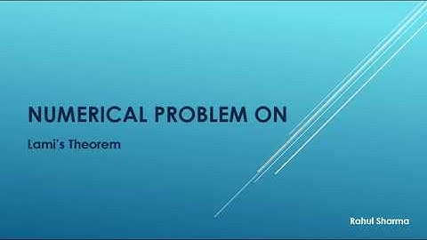 (1.10) Numerical Problem on Lami