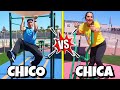 RUTINA de DÍA haciendo DEPORTE: Chicos VS Chicas - GIMNASIA EN LA CALLE