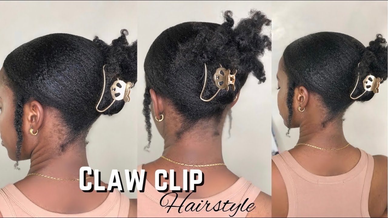 Easy Claw Clip Hairstyle Tutorial on thick Natural Hair