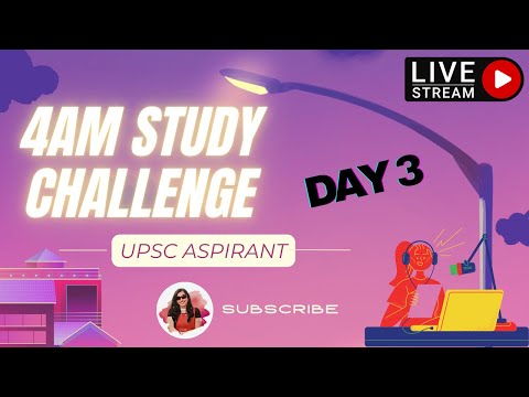 🔴Study With Me |Day 3| 30 Days 4am Study Challenge Upsc Aspirant/PCS/SSC/NEET #studywithme