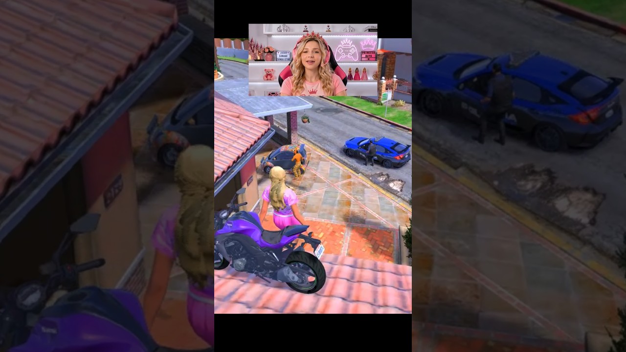 Ela ficou no telhado esperando o amigo com a moto nessa fuga insana no gta rp #shorts #viralvideo
