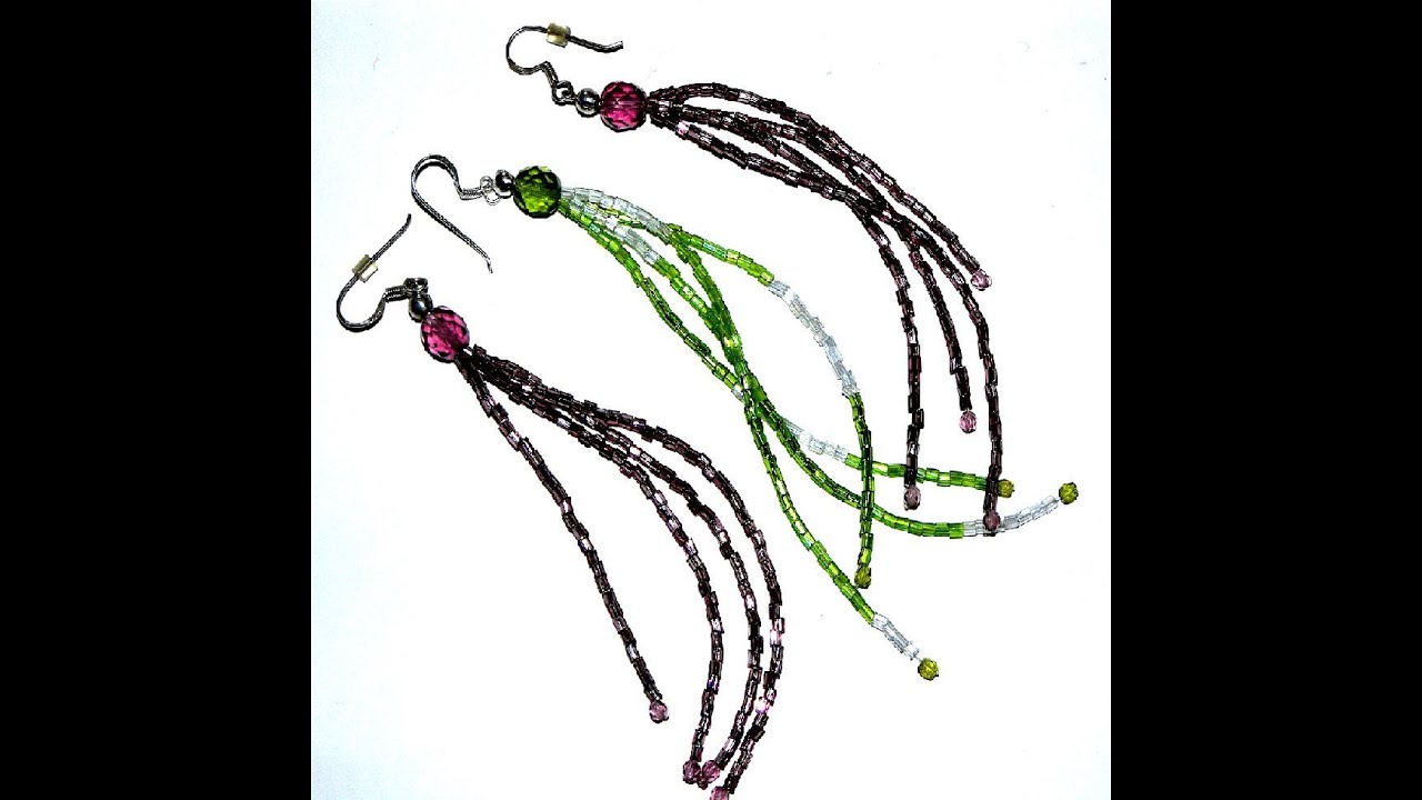 Beading Projects - How to make a Horsetail earrings