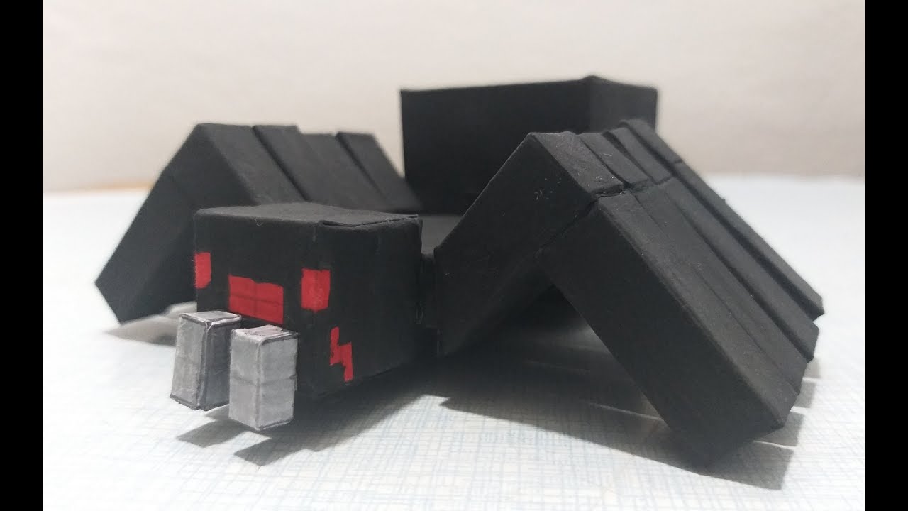 MINECRAFT/PAPERCRAFT-Cómo hacer a la Araña Mutante de papel - YouTube