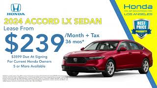 2024 Honda Accord Lease | Honda of Downtown Los Angeles