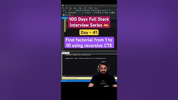 #day41 - How to find factorial of numbers from 1 to 10 using recursive CTE #coding #sql #sqlserver
