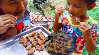 Delicious pork skewers recipe | Village Food Cooking -(Pork Skewers)