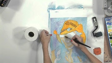 Painting a Trial Portrait in Watercolors on Yupo, Part 2