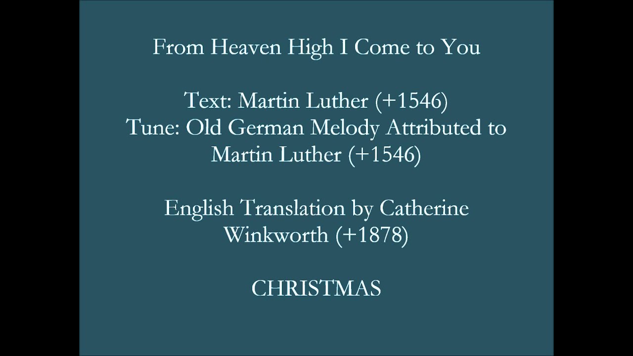 From Heaven High I Come To You - Youtube