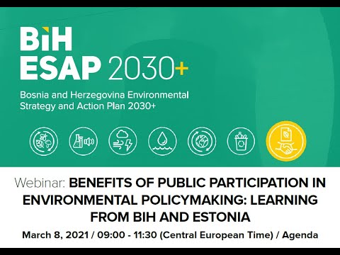 BiH ESAP webinars: Benefits of Public Participation in Environmental Policy Making