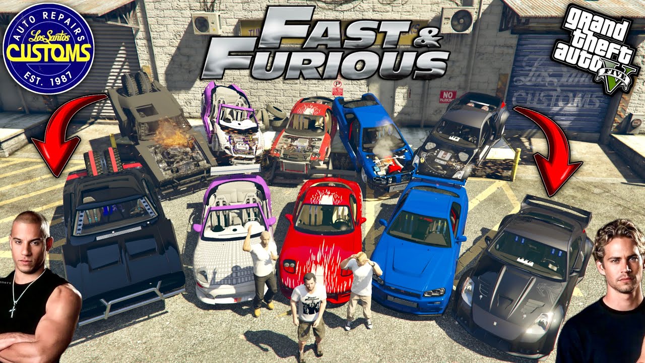 GTA 5 - Michael Rebuilding Abandoned Fast And Furious Movie Cars | (GTA V Real Life Cars #02)