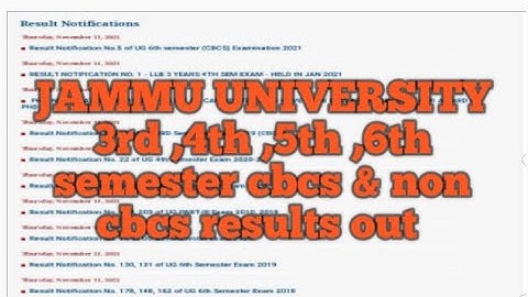 JAMMU UNIVERSITY 3rd ,4th ,5th ,6th semester cbcs & non cbcs results out