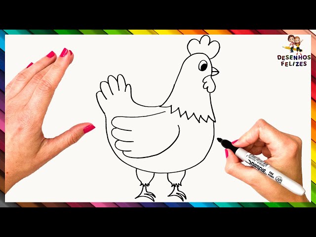 Como Desenhar Uma Galinha Passo A Passo 🐔 Desenhar Frango