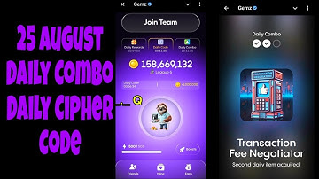 Gemz Daily Cipher Code 25 August| Gemz Daily Combo Card| Today Combo Cards 25 Aug! Today Cipher Code
