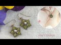 スワロフスキーのフラワーピアスの作り方/Flower earrings made with Swarovski