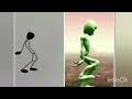 Alien dance dame tu cosita vs hand drawing green alien  tchococita dance challenge popoy combo