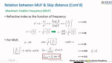 Radio wave propagation -- CF, MUF, Relationship between skip distance and MUF (Lesson 4)