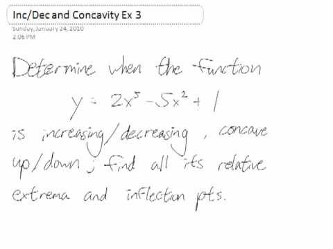 Intervals of Increasing/Decreasing and Concavity Part 3