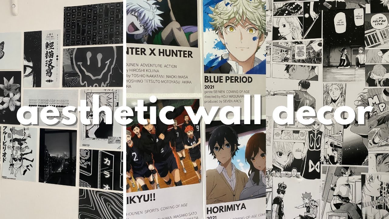 aesthetic wall decor | minimalist anime posters, b&w vintage collage, manga  panels, vines & more - YouTube