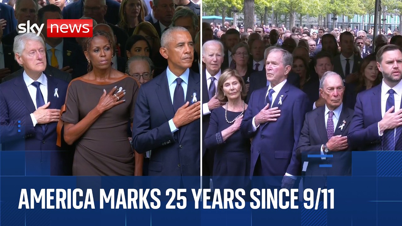 9/11 memorial ceremony in New York - with Vance, Bush, Biden and Obama in attendance