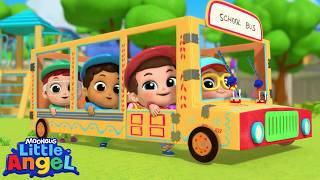 baby john builds giant school bus little angel kids cartoons