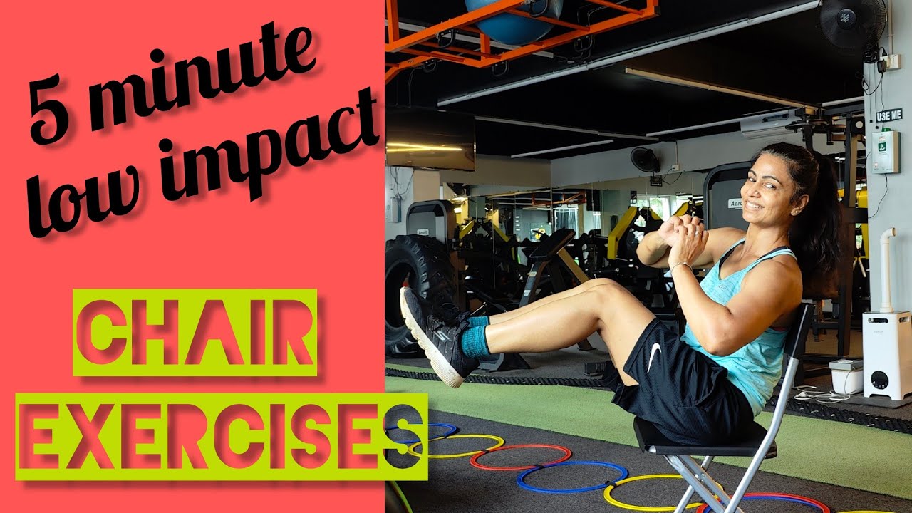 5 MINUTE LOW IMPACT CHAIR EXERCISES. #homeworkout #chairworkout# ...
