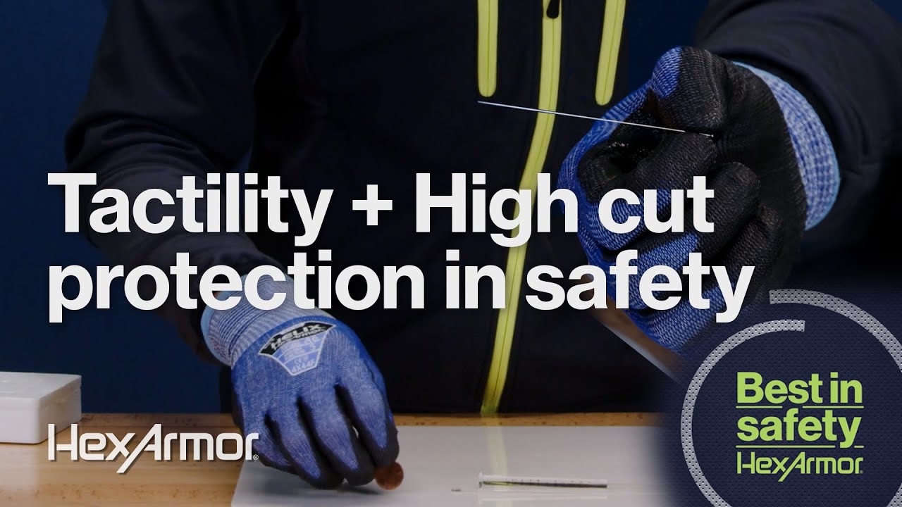 Tactility + dexterity demo for hand PPE + high comfort cut resistance