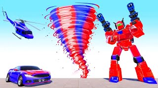 Robot Angin Tornado Berubah Jadi Mobil Balap | Air Robot Tornado Transforming Robot Games screenshot 4