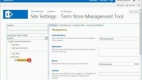 3. Working with Managed Metadata | 1. Creating a Term Store Group and Term Set