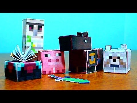 New Minecraft Papercraft Hostile Mob Pieces 3Creepr 2Zombie 1Spidr 2Witch