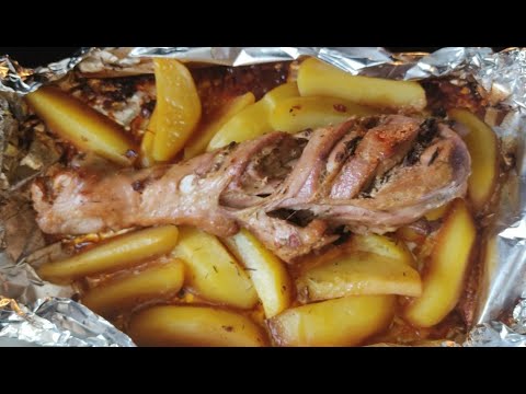 Голень Индейки Запечённая с картофелем в духовке...Вкусный Маринад...
