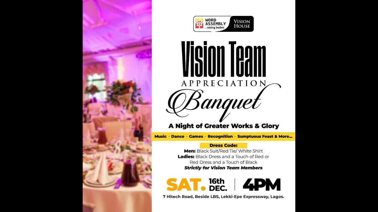 VISION TEAM APPRECIATION BANQUET - YouTube