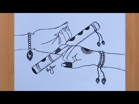 Krishna Radha Hand Drawing Easy Tutorial | Krishna Radha Drawing | God Drawing | Drawing |