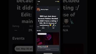 Bite By Night shut down, when will it be back up again? #bbn #bitebynight #fnaf #roblox