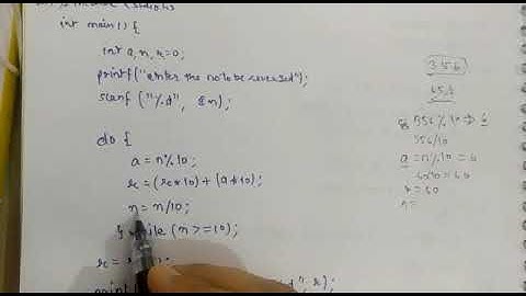 ME 210/ EE 208 C Program to reverse a given number