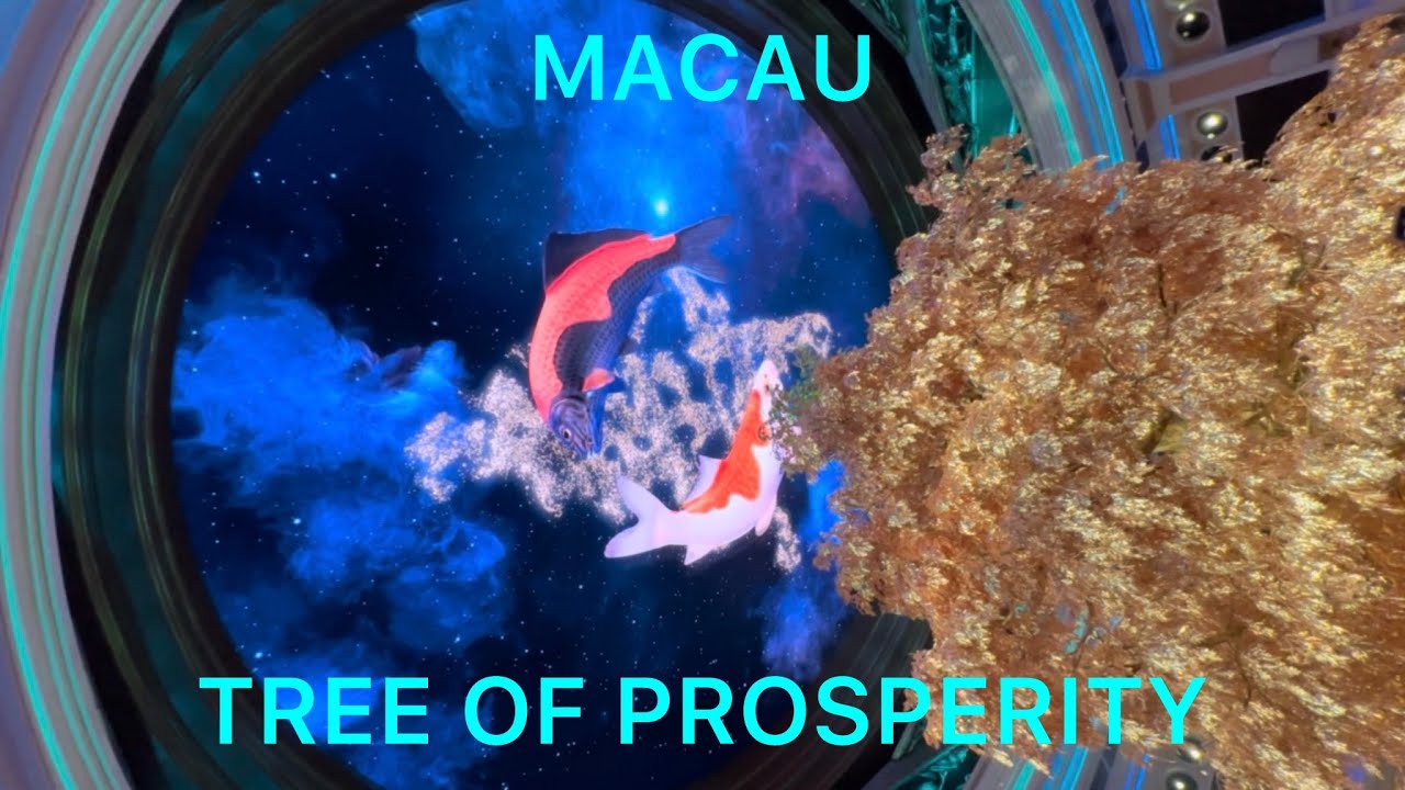macau tree of prosperity, hotel wynn macau, macao, golden tree show wynn hotel, rua cidade de sintra