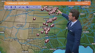 Over 100 tornados reported over the weekend