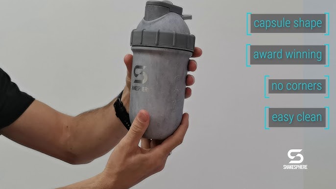 ShakeSphere Tumbler View: Protein Shaker Bottle Matte White - Black Window